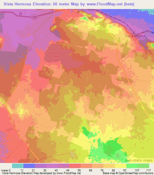 Vista Hermosa,Cuba Elevation Map