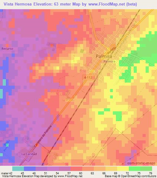 Vista Hermosa,Cuba Elevation Map
