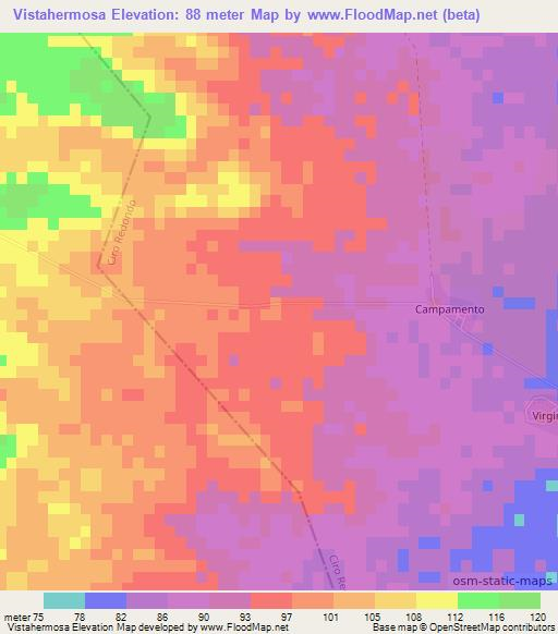 Vistahermosa,Cuba Elevation Map