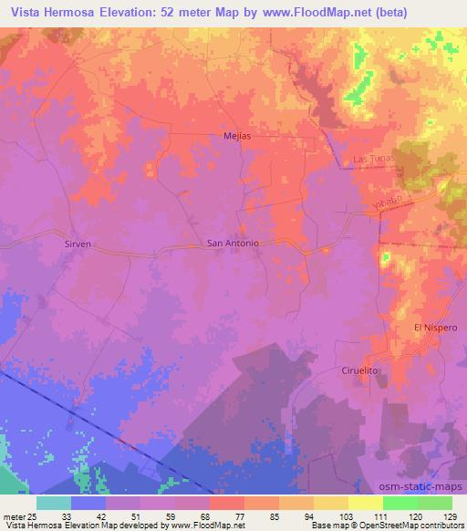 Vista Hermosa,Cuba Elevation Map