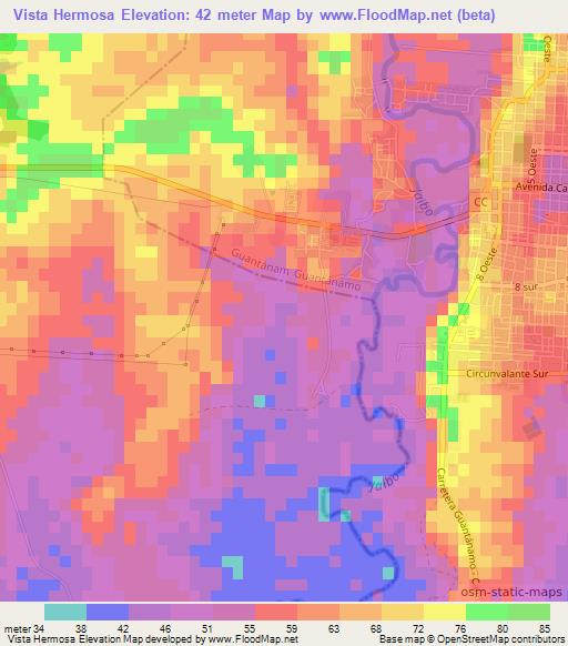 Vista Hermosa,Cuba Elevation Map