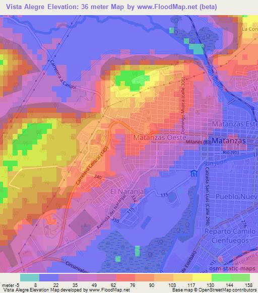 Vista Alegre,Cuba Elevation Map