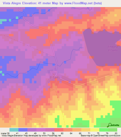 Vista Alegre,Cuba Elevation Map