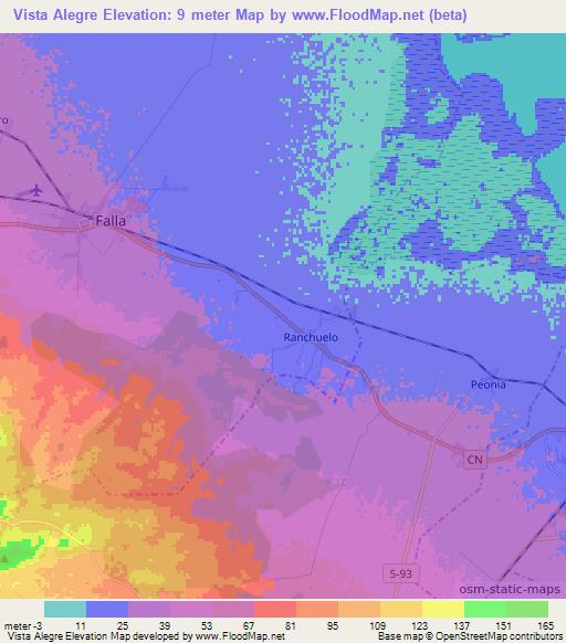 Vista Alegre,Cuba Elevation Map