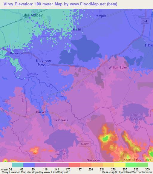 Virey,Cuba Elevation Map