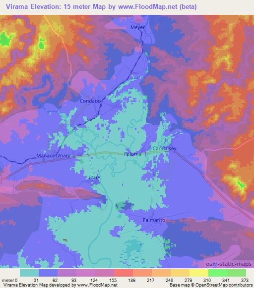 Virama,Cuba Elevation Map