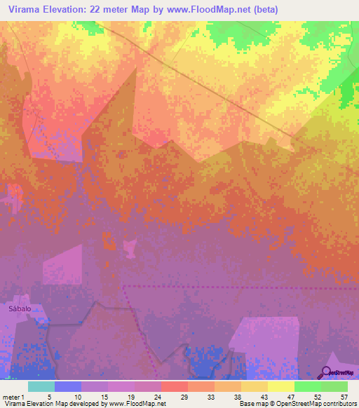 Virama,Cuba Elevation Map