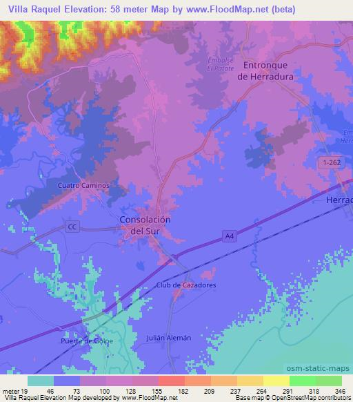 Villa Raquel,Cuba Elevation Map