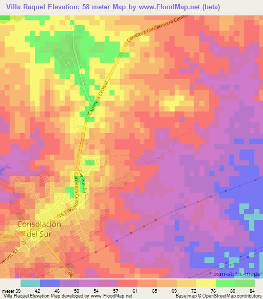 Villa Raquel,Cuba Elevation Map