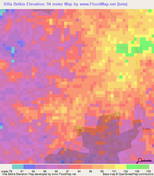 Villa Belkis,Cuba Elevation Map