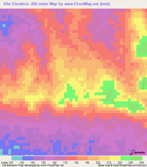 Vila,Cuba Elevation Map