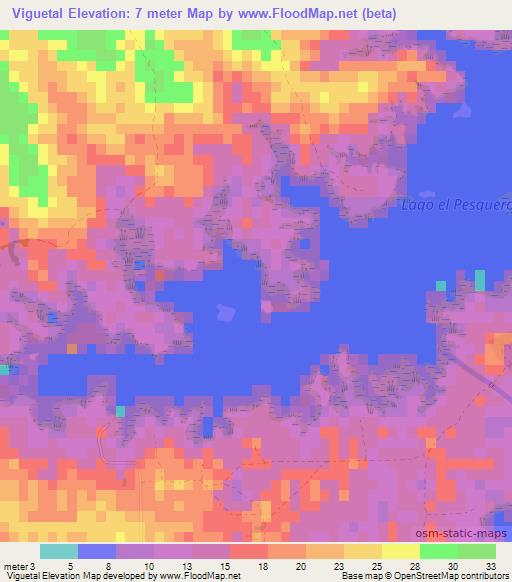 Viguetal,Cuba Elevation Map