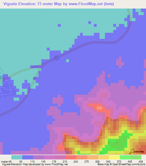 Viguela,Cuba Elevation Map