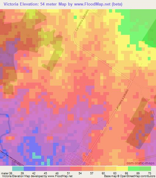 Victoria,Cuba Elevation Map