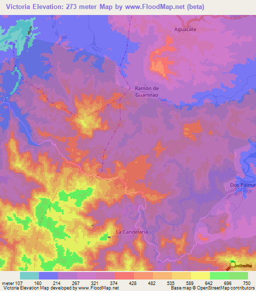 Victoria,Cuba Elevation Map