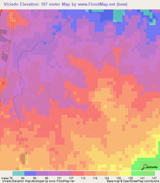 Viciedo,Cuba Elevation Map