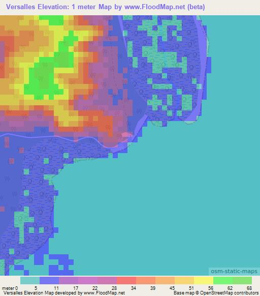Versalles,Cuba Elevation Map