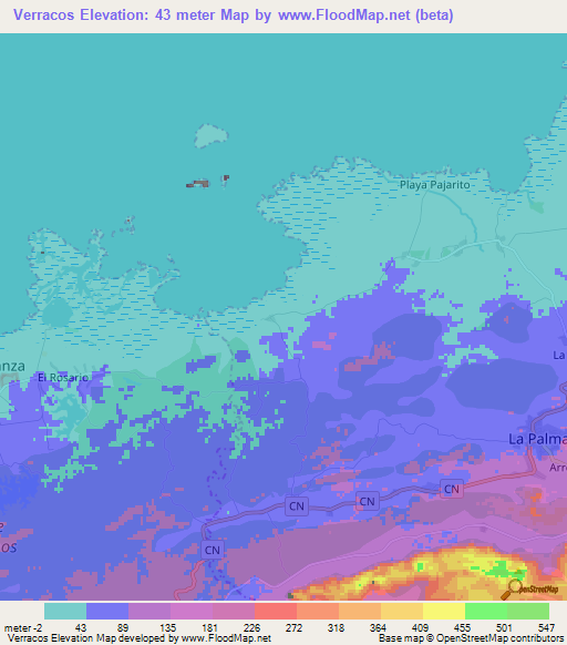 Verracos,Cuba Elevation Map