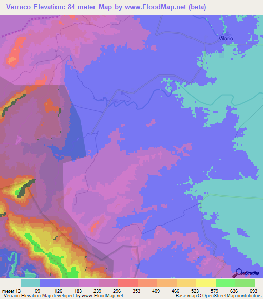 Verraco,Cuba Elevation Map
