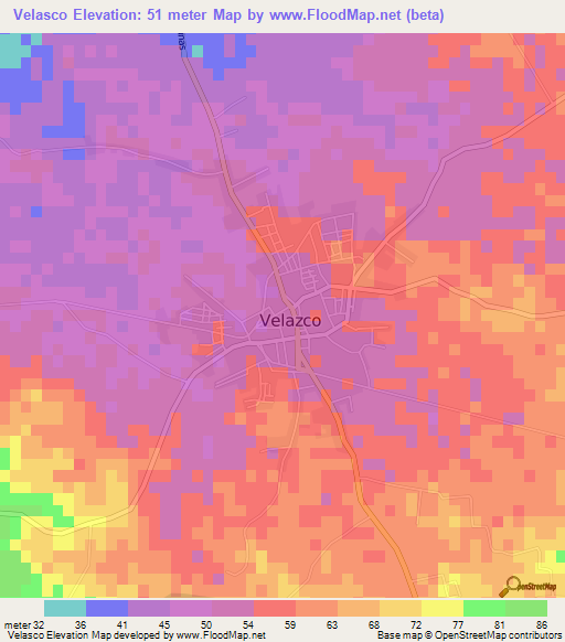 Velasco,Cuba Elevation Map