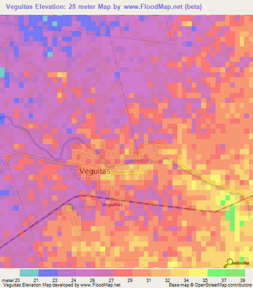 Veguitas,Cuba Elevation Map