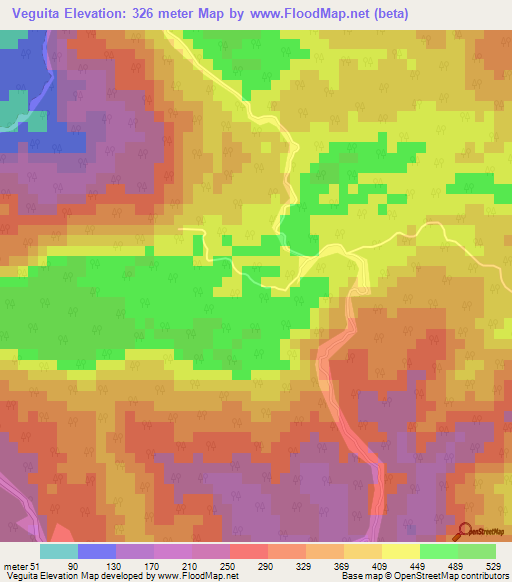 Veguita,Cuba Elevation Map