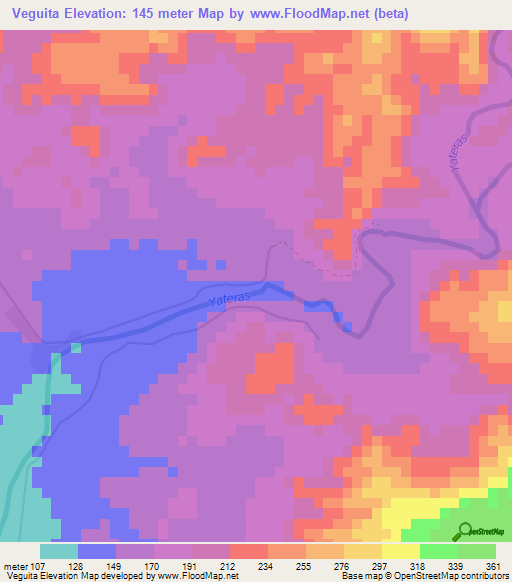 Veguita,Cuba Elevation Map