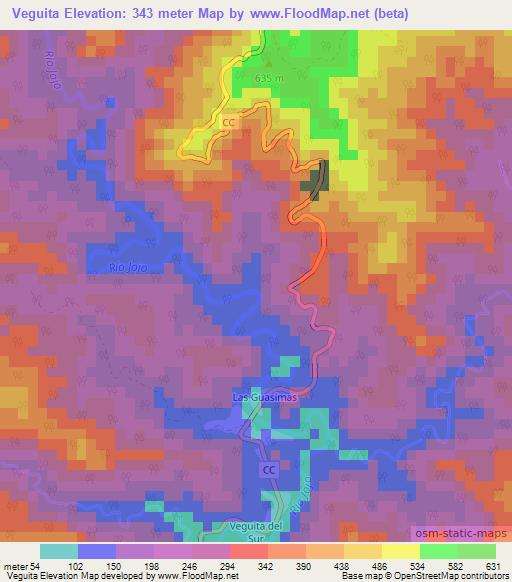 Veguita,Cuba Elevation Map