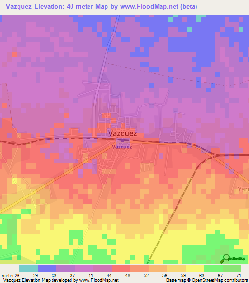 Vazquez,Cuba Elevation Map