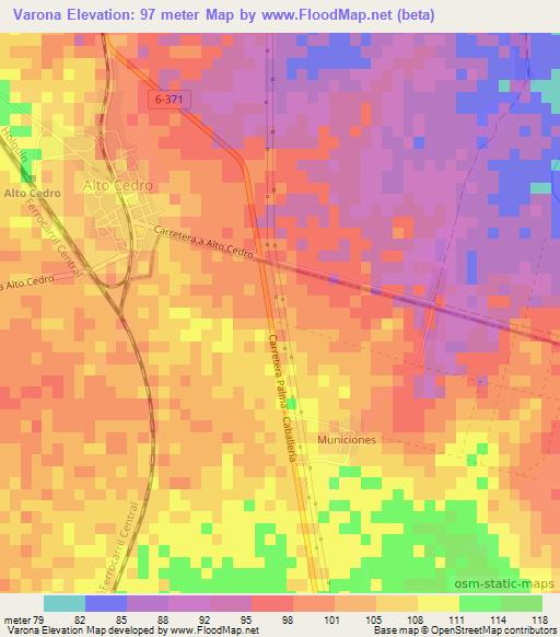 Varona,Cuba Elevation Map