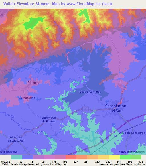 Elevation of Valido,Cuba Elevation Map, Topography, Contour