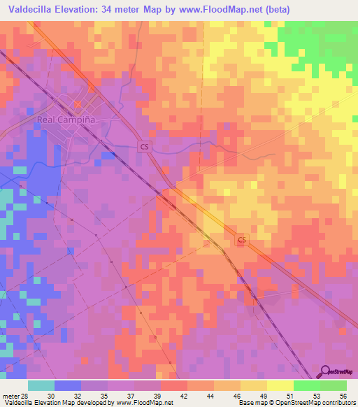 Valdecilla,Cuba Elevation Map