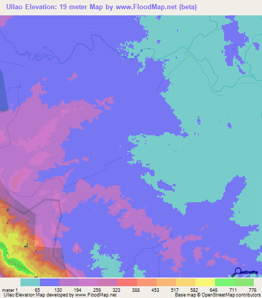 Ullao,Cuba Elevation Map