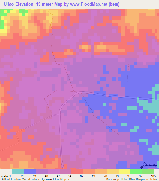 Ullao,Cuba Elevation Map