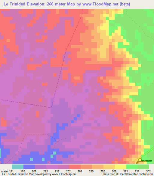 La Trinidad,Cuba Elevation Map
