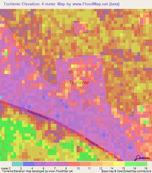 Torriente,Cuba Elevation Map