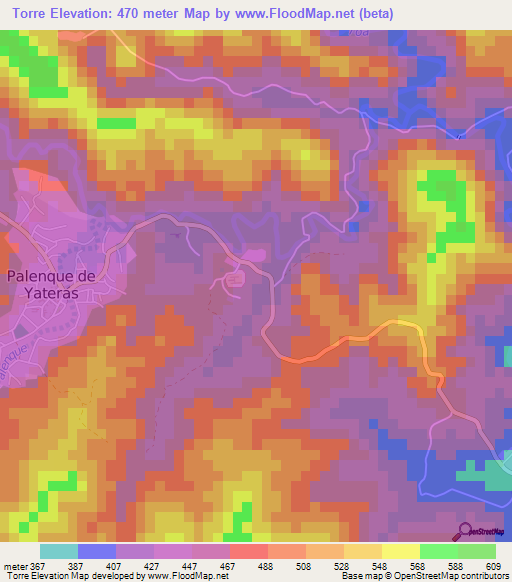 Torre,Cuba Elevation Map