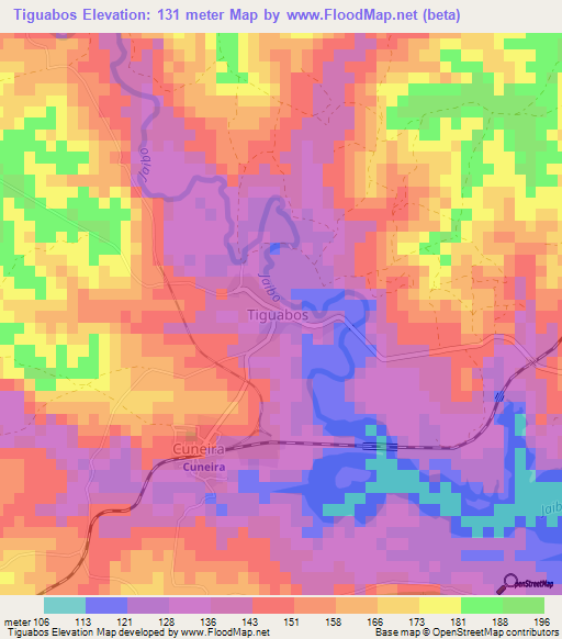 Tiguabos,Cuba Elevation Map