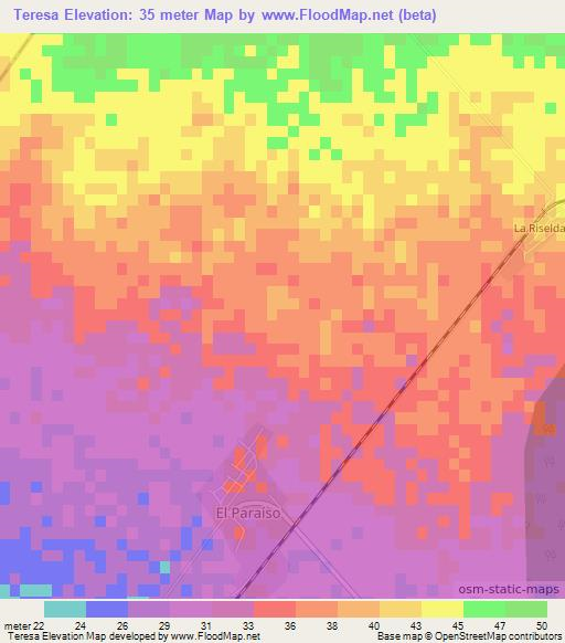 Teresa,Cuba Elevation Map