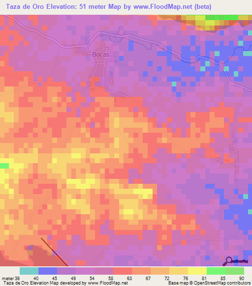 Taza de Oro,Cuba Elevation Map