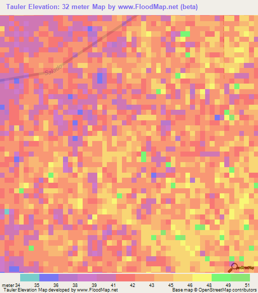 Tauler,Cuba Elevation Map