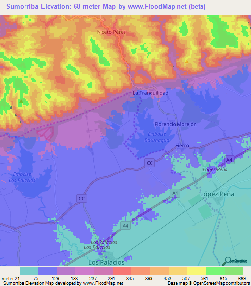 Sumorriba,Cuba Elevation Map