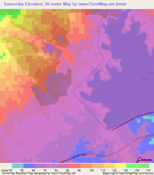 Sumorriba,Cuba Elevation Map