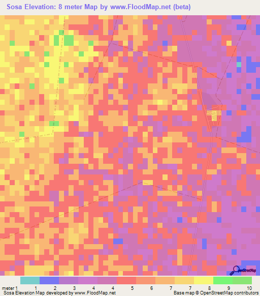 Sosa,Cuba Elevation Map