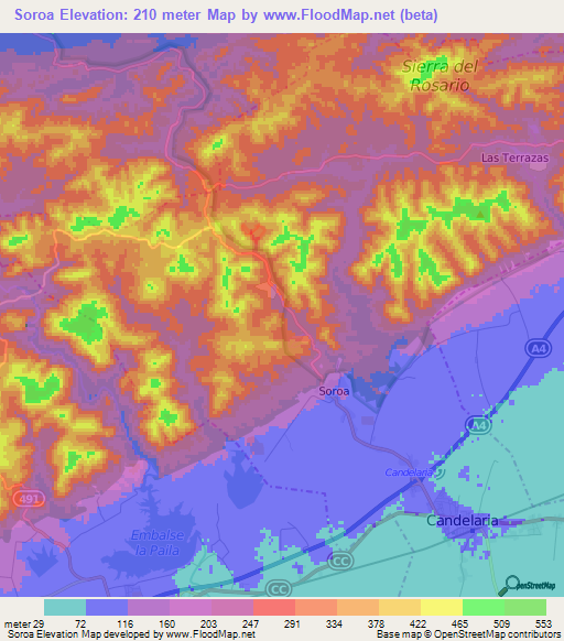 Soroa,Cuba Elevation Map