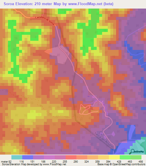 Soroa,Cuba Elevation Map