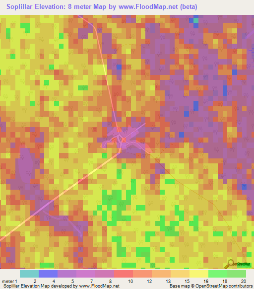 Soplillar,Cuba Elevation Map