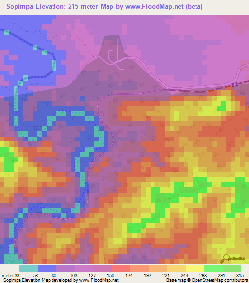 Sopimpa,Cuba Elevation Map