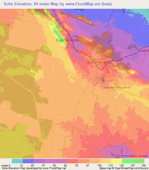 Solis,Cuba Elevation Map