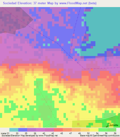 Sociedad,Cuba Elevation Map